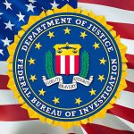 FBI seal on an American flag background.