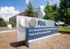 FDA building sign with blue sky background
