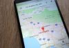 Smartphone displaying map of Los Angeles, California