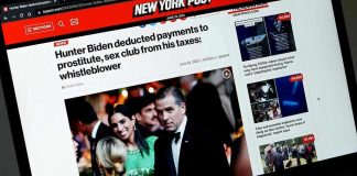 New York Post headline about Hunter Biden's tax deductions