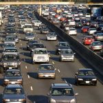 Heavy traffic on a multi lane highway