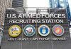 Sign for U.S. Armed Forces Recruiting Station.
