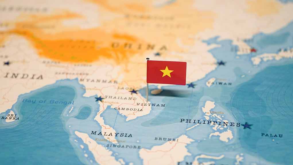 2325771927 featured image Vietnamese flag on a world map.