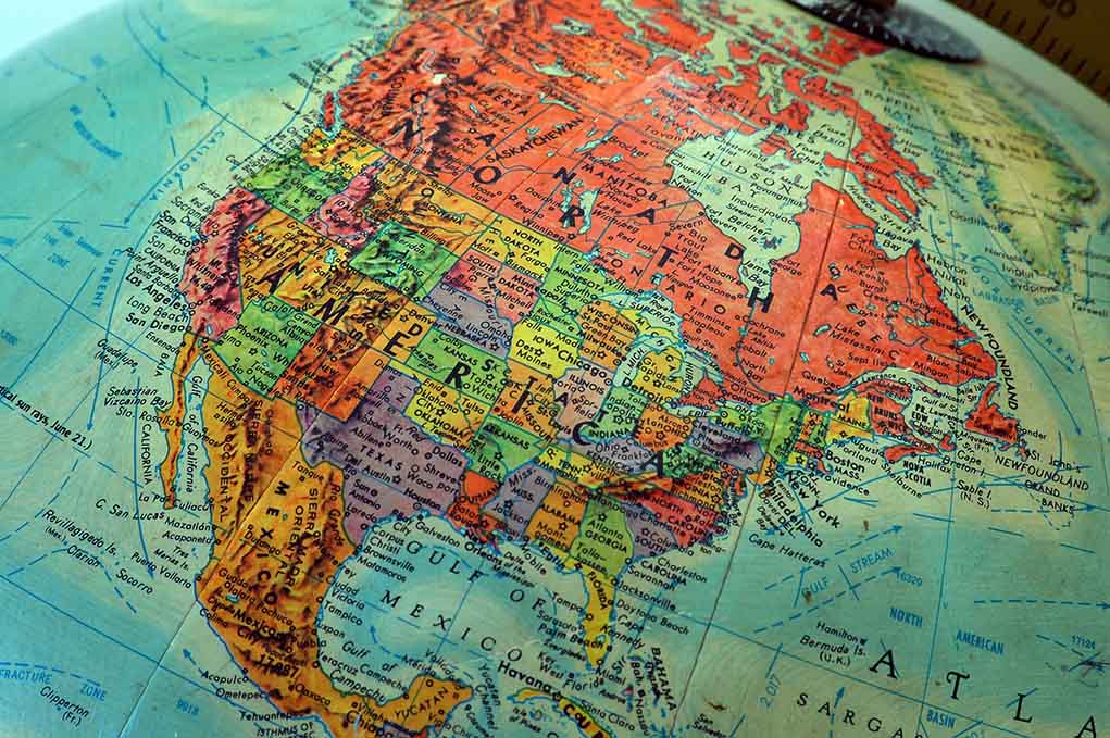 1623440 featured image Colorful globe showing North America close up