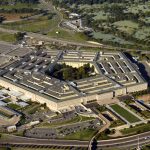 Aerial view of the Pentagon building and surroundings