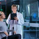 Red Flags You Might Be an Alzheimer’s TIMEBOMB Woman undergoing brain scan with doctor monitoring results