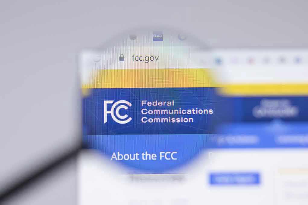 Federal Communications Commission website magnified on browser.