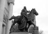 Trump Statue Move IGNITES National Uproar Bronze equestrian statue of a historical figure with a woman beside him