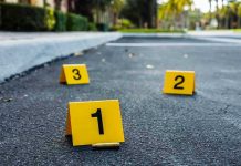 Repeat Offender FREED – Doctor Brutally Attacked! Crime scene markers on asphalt with bullet casing.