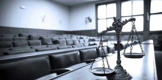 Court Order Fails–Wife, Lover Slaughtered Scales of justice in an empty courtroom.