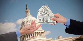 $152 Million Alcatraz Gambit Stuns Washington Hands exchanging money in front of Capitol building.