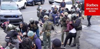 RAW VIDEO: Protesters & ICE Agents Clash Outside Delaney Hall Detention Center In Newark, New Jersey