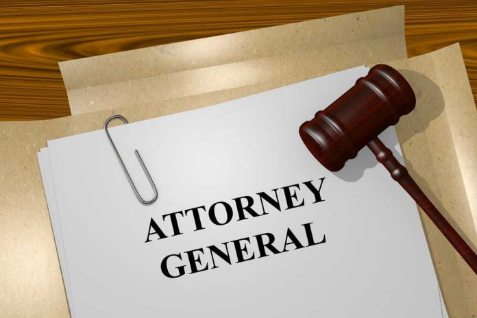Attorney General document with gavel on desk.