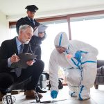 Inferno Murder Without DNA — Guilty Anyway Forensic team examining evidence at a crime scene indoors.