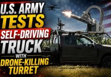 U.S. Army tests self-driving truck with drone-killing turret
