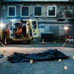 Illegal Migrant Accused of Butchering Bay Area Retiree Outside His Home crime scene with body bag in alley