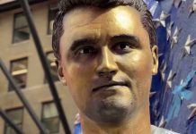 Charlie Kirk statue unveiling in Times Square prompts demonstration, division over Zohran Mamdani