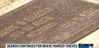 27 Veterans’ Grave Markers Stolen Hopkinsville Police search for veterans’ grave marker thieves; Replacement of markers unclear