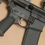 New Rifle Targets Drones Up to 450 Meters Away AR-style rifle close-up with grip, trigger, and magazine