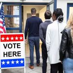 300,000 U.S. Troops Missed One Basic Step Voters standing in line at a polling place entrance