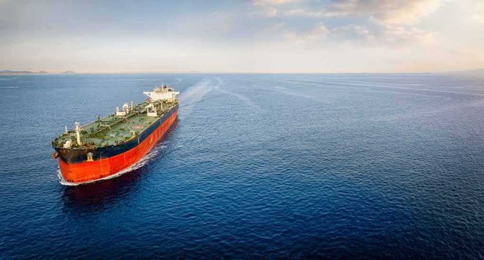 shutterstock_2330774137-1 Oil tanker sailing on calm open sea