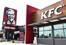 KFC restaurant exterior with drive-thru sign