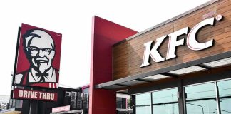 KFC restaurant exterior with drive-thru sign